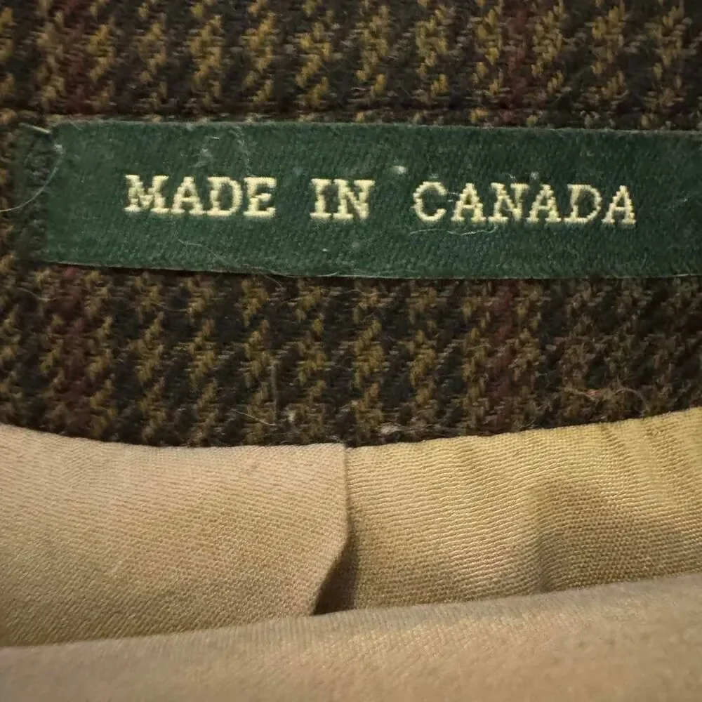 Lauren Ralph Lauren 100% Wool Sport Coat 44L Brown Houndstooth Checked Canada